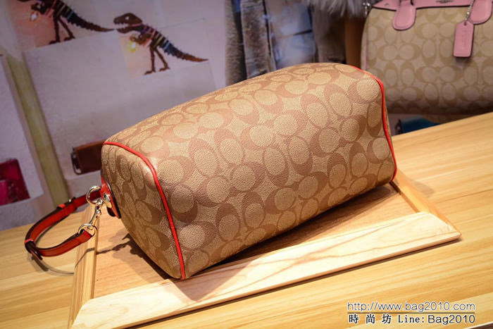 COACH蔻馳 平紋牛皮 原級別 36702 PVC配皮 新款波士頓 手提斜挎單肩  Chz1437